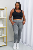 Rae Mode Full Size Heathered Wide Waistband Yoga Leggings- ONLINE ONLY 2-10 DAY SHIPPING