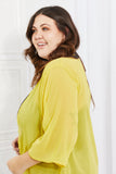 Melody Just Breathe Full Size Chiffon Kimono in Yellow - ONLINE ONLY 2-10 DAY SHIPPING