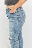 Judy Blue Maika Full Size Paisley Patterned Boyfriend Jeans- ONLINE ONLY- 2-7 DAY SHIPPING