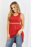 Celeste Next To You Full Size Lace Detail Sleeveless Top in Rust- ONLINE ONLY- 2-7 DAY SHIPPING