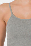 Zenana Ribbed Seamless Cropped Cami with Bra Pads - ONLINE ONLY 1-4 DAYS SHIPPING
