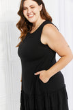 Zenana Head Over Heels Full Size Sleeveless Ruffle Hem Dress- ONLINE ONLY 2-7 DAY SHIPPING