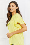 Culture Code Ready To Go Full Size Lace Embroidered Top in Yellow Mousse - ONLINE ONLY 2-10 DAY SHIPPING