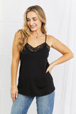 Celeste In The Moment Full Size Lace Detail Tank Top in Black- ONLINE ONLY- 2-7 DAY SHIPPING