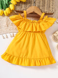 Baby Girl Frill Trim Ruffle Hem Dress- ONLINE ONLY 2-10 DAY SHIPPING