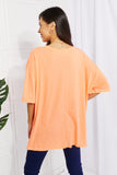 Zenana Neon Lights Full Size Raw Edge Pocket Tee - ONLINE ONLY 2-10 DAY SHIPPING
