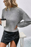 Pearl Dropped Shoulder Ribbed Trim Sweater- ONLINE ONLY 2-10 DAY SHIPPING