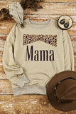 MAMA Leopard Graphic Drop Shoulder Sweatshirt- ONLINE ONLY 2-10 DAY SHIPPING