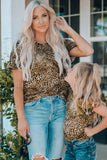 Women Leopard Short Flounce Sleeve Tee- ONLINE ONLY 2-10 DAY SHIPPING