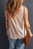 Waffle Knit Round Neck Tank - ONLINE ONLY