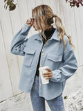 Dropped Shoulder Shacket with Pockets
