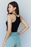 Ninexis Everyday Staple Soft Modal Short Strap Ribbed Tank Top in Black- ONLINE ONLY 2-7 DAY SHIPPING