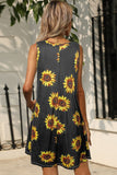 Printed Round Neck Sleeveless Dress with Pockets - ONLINE ONLY 2-7 DAY SHIP
