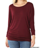 Plus Boat Neck Dolman Sleeve Top