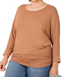Plus Boat Neck Dolman Sleeve Top
