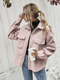 Dropped Shoulder Shacket with Pockets