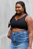 White Birch Full Size Sleeveless Ribbed V-Neck Bralette - ONLINE ONLY 2-10 DAY SHIPPING