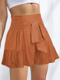 Smocked Tie-Front High-Rise Shorts- ONLINE ONLY 2-10 DAY SHIPPING