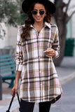 Plaid Button-Up Longline Shirt Jacket- ONLINE ONLY 2-10 DAY SHIPPING