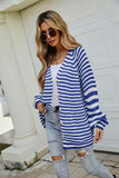 Striped Button Up Long Sleeve Cardigan - ONLINE ONLY