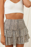 Printed Frill Trim Smocked Mini Skirt- ONLINE ONLY 2-10 DAY SHIPPING