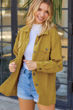 Corduroy Long Sleeve Button-Up Shirt Jacket- ONLINE ONLY 2-10 DAY SHIPPING