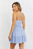 Zenana Cross My Heart Lace Cami in Blue - ONLINE ONLY 2-10 DAY SHIPPING