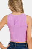 Zenana Ribbed Round Neck Cropped Tank - ONLINE ONLY