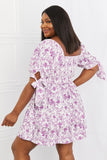 White Birch Touch of Elegance Full Size Floral Ruffle Mini Dress- ONLINE ONLY- Shipping 2-7 days