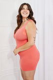 Yelete On My Mind Full Size Mini Slip Dress in Coral - ONLINE ONLY 2-10 DAY SHIPPING