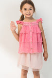 ODDI Girls Buttoned Ruffled Top- ONLINE ONLY 2-10 DAY SHIPPING