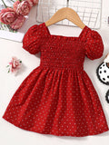 Baby Girl Printed Square Neck Smocked Dress- ONLINE ONLY 2-10 DAY SHIPPING