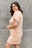 Culture Code Full Size Relaxed V-Neck T-Shirt Dress- ONLINE ONLY 2-7 DAY SHIPPING