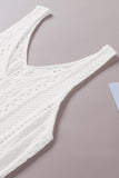 Openwork Sleeveless V-Neck Knit Dress- ONLINE ONLY 2-10 DAY SHIPPING