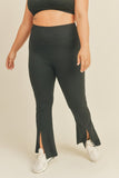 Kimberly C Full Size Slit Flare Leg Pants in Black- ONLINE ONLY 2-10 DAY SHIPPING