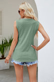 Contrast V-Neck Eyelet Tank- ONLINE ONLY 2-10 DAY SHIPPING