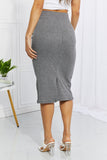 Zenana Full Size Effortless Class Ribbed Midi Skirt - ONLINE ONLY 2-10 DAY SHIPPING
