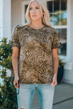 Women Leopard Short Flounce Sleeve Tee- ONLINE ONLY 2-10 DAY SHIPPING