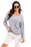 V-Neck Drop Shoulder Open Back Sweatshirt- ONLINE ONLY 2-10 DAY SHIPPING