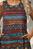 Printed Round Neck Sleeveless Dress with Pockets - ONLINE ONLY 2-7 DAY SHIP