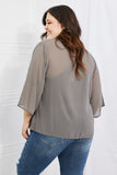 Melody Just Breathe Full Size Chiffon Kimono in Grey - ONLINE ONLY 2-10 DAY SHIPPING