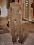 Cutout One-Shoulder Jumpsuit- ONLINE ONLY 2-10 DAY SHIPPING