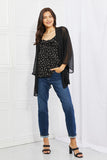 Melody Just Breathe Full Size Chiffon Kimono in Black - ONLINE ONLY 2-10 DAY SHIPPING