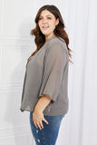 Melody Just Breathe Full Size Chiffon Kimono in Grey - ONLINE ONLY 2-10 DAY SHIPPING