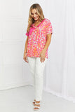 Celeste Wild Out Full Size Color Block V-Neck Top- ONLINE ONLY- 2-7 DAY SHIPPING