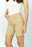 Judy Blue Mariana Full Size Midrise Khaki Cuffed Bermuda Shorts- ONLINE ONLY 2-10 DAY SHIPPING