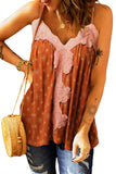 Printed Contrast Lace Trim Cami Top- ONLINE ONLY 2-10 DAY SHIPPING