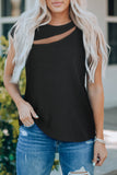 Round Neck Cutout Top- ONLINE ONLY 2-10 DAY SHIPPING