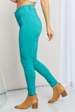 YMI Jeanswear Kate Hyper-Stretch Full Size Mid-Rise Skinny Jeans in Sea Green- ONLINE ONLY 2-10 DAY SHIPPING