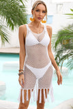 Fringe Hem Openwork Sleeveless Cover-Up Dress- ONLINE ONLY 2-10 DAY SHIPPING